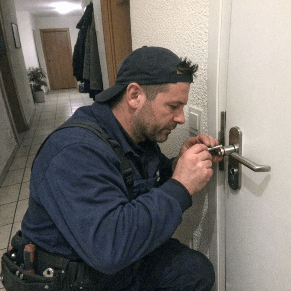 Schlüsseldienst Monteur bei der Arbeit